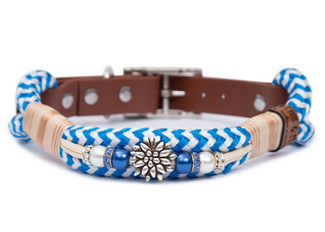 Produktbild von Emmy & Pepe Tauhalsband mit Perlen O'zapft is Blau XL 49-59cm wasserabweisend