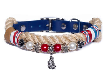 Produktbild von Emmy & Pepe Tauhalsband Perlen Atlantik Wasserabweisend Bunt Größe M 33-40cm