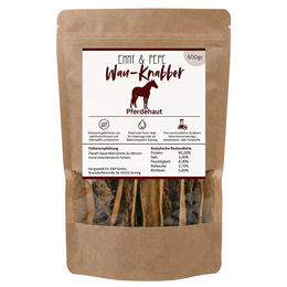 Emmy & Pepe Wau-Knabber Pferdehaut Naturkauartikel für Pferde hypoallergen und monoprotein 500 g – Bild 1 von 1