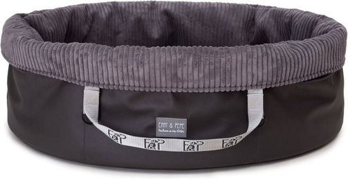 Emmy & Pepe Wau-Snuggle Hundebett Cord Dunkelgrau Oval Größe S – Bild 1 von 1
