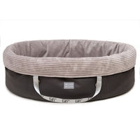 Produktbild von Emmy & Pepe Wau-Snuggle Hundebett Cord Hellgrau Oval XS