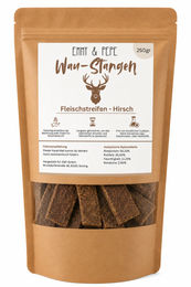 Emmy & Pepe Wau-Stangerl Hirschfleisch-Streifen Monoprotein ohne Konservierungsstoffe Hundesnack – Bild 1 von 1