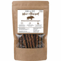 Produktbild von Emmy & Pepe Wau-Stangerl Hundetrockenfleisch Wildschwein Hypoallergen Monoprotein 500 Gramm