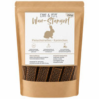 Produktbild von Emmy & Pepe Wau-Stangerl Kaninchenfleisch-Streifen Monoprotein ohne Konservierungsstoffe 250 Gramm