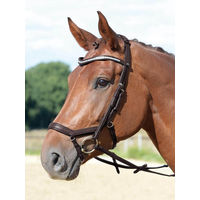Produktbild von Emotion Reithalfter Trense aus Leder in Braun mit Kristallbesatz für Warmblut