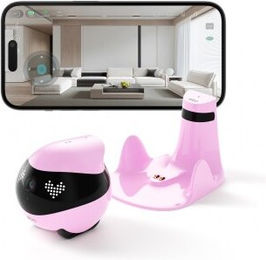 Enabot EBO AIR 2 Haustier-Kamera mit WLAN und wiederaufladbarem Akku in Rosa – Bild 1 von 3