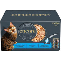 Produktbild von Encore Fisch Selection Mixpaket Katzen Nassfutter in Brühe 24 x 70 g getreidefrei und glutenfrei - 12 x 70 g