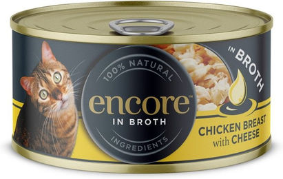 Produktbild von Encore Hähnchenbrust mit Käse in Brühe Katzen Nassfutter Adult 70 g
