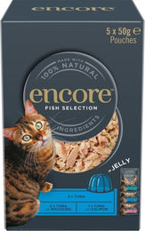 Encore Jelly Pouch Mixpaket für Katzen Adult mit Fisch und Huhn 20 x 50 g Hypoallergen ohne Konservierungsstoffe - 20 x 50 g – Bild 1 von 1