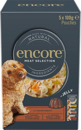 Produktbild von Encore Katzen Nassfutter Adult Stückchen in Gelee Huhn Mix 5 x 100 g
