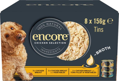 Produktbild von Encore Katzenfutter Adult Stückchen in Sauce Hühnchen-Auswahl 8 x 156 g