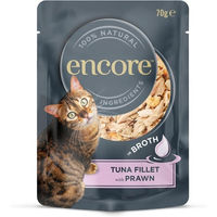 Produktbild von Encore Katzenfutter Thunfischfilet mit Garnelen in Sauce für erwachsene Katzen getreidefrei 70 g