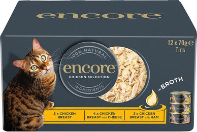 Encore Katzennassfutter Mixpaket Huhn Selection und Fisch in Brühe getreidefrei 12 x 70 g - 12 x 70 g – Bild 1 von 8