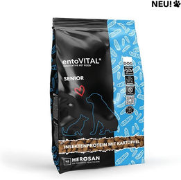 entoVITAL Hundefutter Senior Insekten Getreidefrei Hypoallergen Kroketten 1000g – Bild 1 von 4