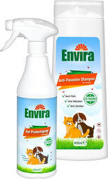 Produktbild von Envira Anti-Parasiten-Set für Hunde und Katzen zum Schutz vor Zecken, Flöhen und Larven