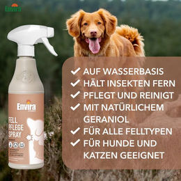 Envira VET Fellpflege Spray für Hunde und Katzen 500 ml mit Repellent-Wirkung gegen Flöhe und Zecken - 500 ml – Bild 1 von 7