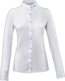 Produktbild von Eqode Reitshirt Polo Langarm Damen Weiß