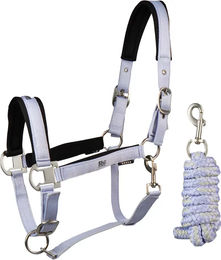 Produktbild von EQPRO Precious Pferd Halfter aus Polypropylen in Weiß Silber Blau Größe XFull
