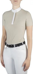 Produktbild von EQPRO Turnierpolo Sabrina Reitshirt für Damen in Weiß oder Beige aus Polyester Größe S