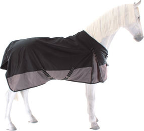 Produktbild von EQuest Halifax Turnout Rain Pferdedecke mit Fleece-Futter Schwarz Grau