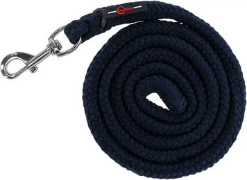 Produktbild von EQuest Ultimo Longierleine aus Leder mit Karabinerhaken in Schwarz