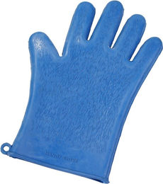 EQuest Waschhandschuh aus Gummi für die Pferdefellpflege in Blau – Bild 1 von 5
