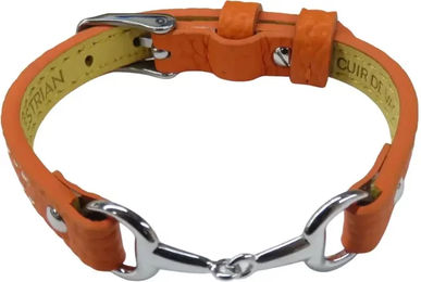 Equestrian Shop Fano Lederarmband Unisex ohne Strass in Gold und Orange – Bild 1 von 1