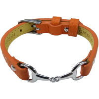 Produktbild von Equestrian Shop Fano Lederarmband Unisex ohne Strass in Gold und Orange