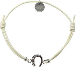 Produktbild von Equestrian Shop Lola Armband aus Edelstahl in Weiß Unisex 14 cm bis 20 cm