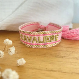 Produktbild von Equestrian Shop Stoffarmband Unisex Rosa 15 cm bis 22 cm