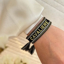 Produktbild von Equestrian Shop Stoffarmband Unisex Schwarz 15 cm bis 22 cm