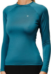 Equestrian Stockholm Baselayer Damen Langarm Dynamic Teal Blue Longsleeve Größe M – Bild 1 von 1