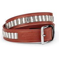 Produktbild von Equestrian Stockholm Contest Ledergürtel für Damen in Braun mit silberner Schnalle 70 cm
