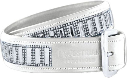 Produktbild von Equestrian Stockholm Contest Thin Ledergürtel für Damen in Weiß mit Silber Details 70 cm