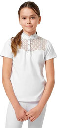 Produktbild von Equestrian Stockholm Crystal Champion Turnier-Poloshirt Mädchen Weiß Größe 7/8 Jahre