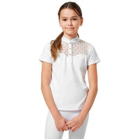 Produktbild von Equestrian Stockholm Crystal Champion Turnier-Poloshirt Mädchen Weiß Größe 7/8 Jahre