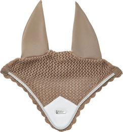 Produktbild von Equestrian Stockholm Fliegenhaube aus Baumwolle für Warmblut in Beige oder Braun