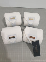 Equestrian Stockholm Gamaschen Weiß Gold Fleece Größe M – Bild 1 von 2