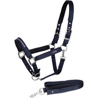 Produktbild von Equestrian Stockholm Halfter mit Strick Modern Tech Navy aus Nylon für Cob
