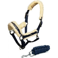 Produktbild von Equestrian Stockholm Halfter und Longiergurt Set für Ponys aus Nylon in Blau mit Silber