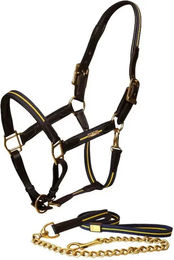 Produktbild von Equestrian Stockholm Halfter und Stricke für Ponys aus Leder in Blau oder Schwarz
