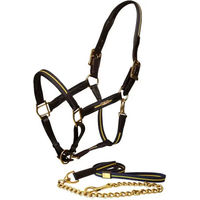 Produktbild von Equestrian Stockholm Halfter und Stricke für Ponys aus Leder in Blau oder Schwarz