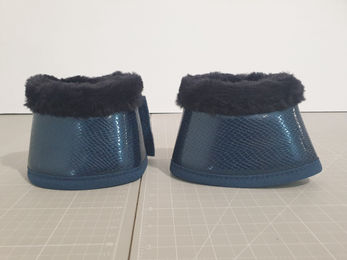Equestrian Stockholm Hufglocken Gamaschen aus Kunstleder Blau Größe S – Bild 1 von 6
