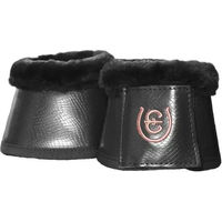 Produktbild von Equestrian Stockholm Hufglocken Gamaschen aus Kunstleder in Schwarz und Grau Größe S