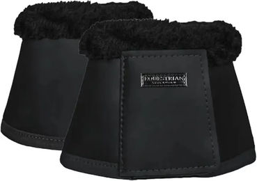 Equestrian Stockholm Hufglocken Gamaschen aus Kunstleder Schwarz Größe M – Bild 1 von 3