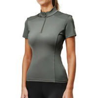 Produktbild von Equestrian Stockholm Illusion Reitshirt Damen aus Polyester in Grün Weiß Grau Größe XXL