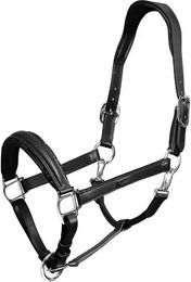 Produktbild von Equestrian Stockholm Lederhalfter Anatomic Glimmer für Pferde in Schwarz und Silber