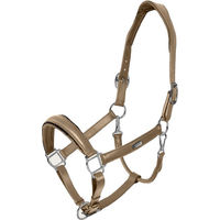 Produktbild von Equestrian Stockholm Lederhalfter Anatomic Glimmer für Warmblut in Beige und Braun