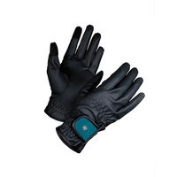 Produktbild von Equestrian Stockholm Motion Reithandschuhe aus Leder Unisex Schwarz Rot Silber Taille 8,5