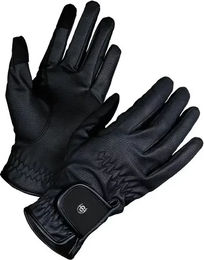 Produktbild von Equestrian Stockholm Motion Reithandschuhe aus Leder Unisex Schwarz Rot Silber Taille 8,5